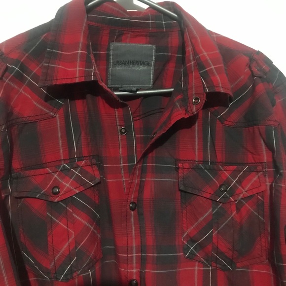 Urban Heritage Red and Black Flannel Shirt. XL - Picture 5 of 8